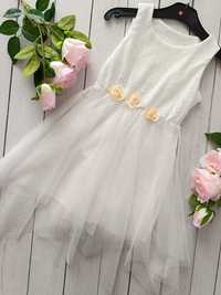 WYPRZEDAŻ sukienka ślub komunia dziewczynka biała 104 do 134