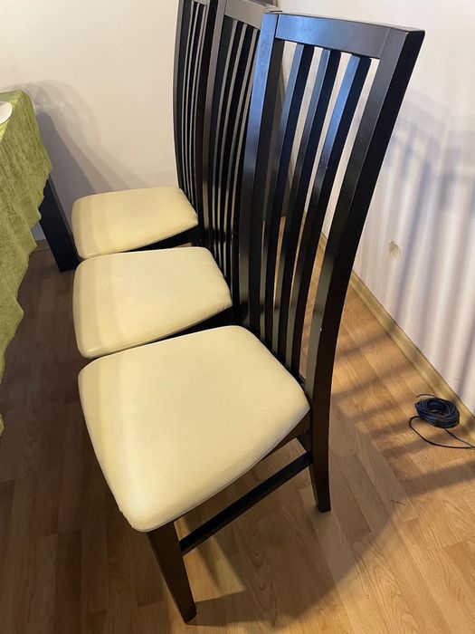 Stół rozsuwany + 6 krzeseł – komplet, kolor wenge, solidny i elegancki