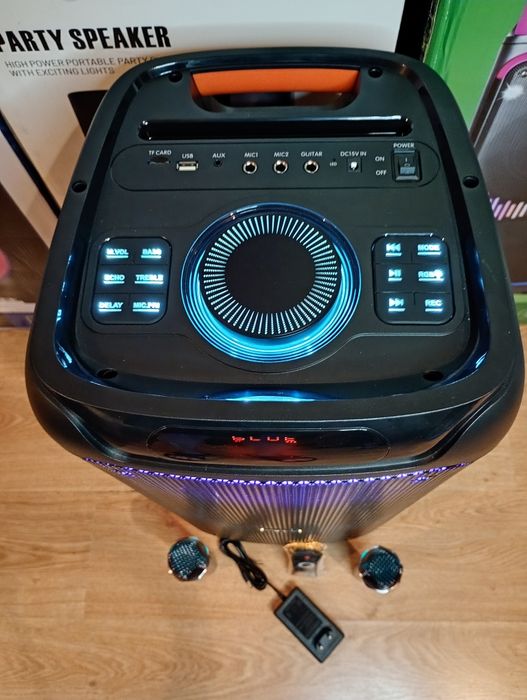 Блютуз караоке акустика GeDi-85(SD,USB, FM) ПультДУ, 2микрофона