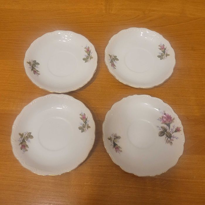 Talerze, porcelana- róże