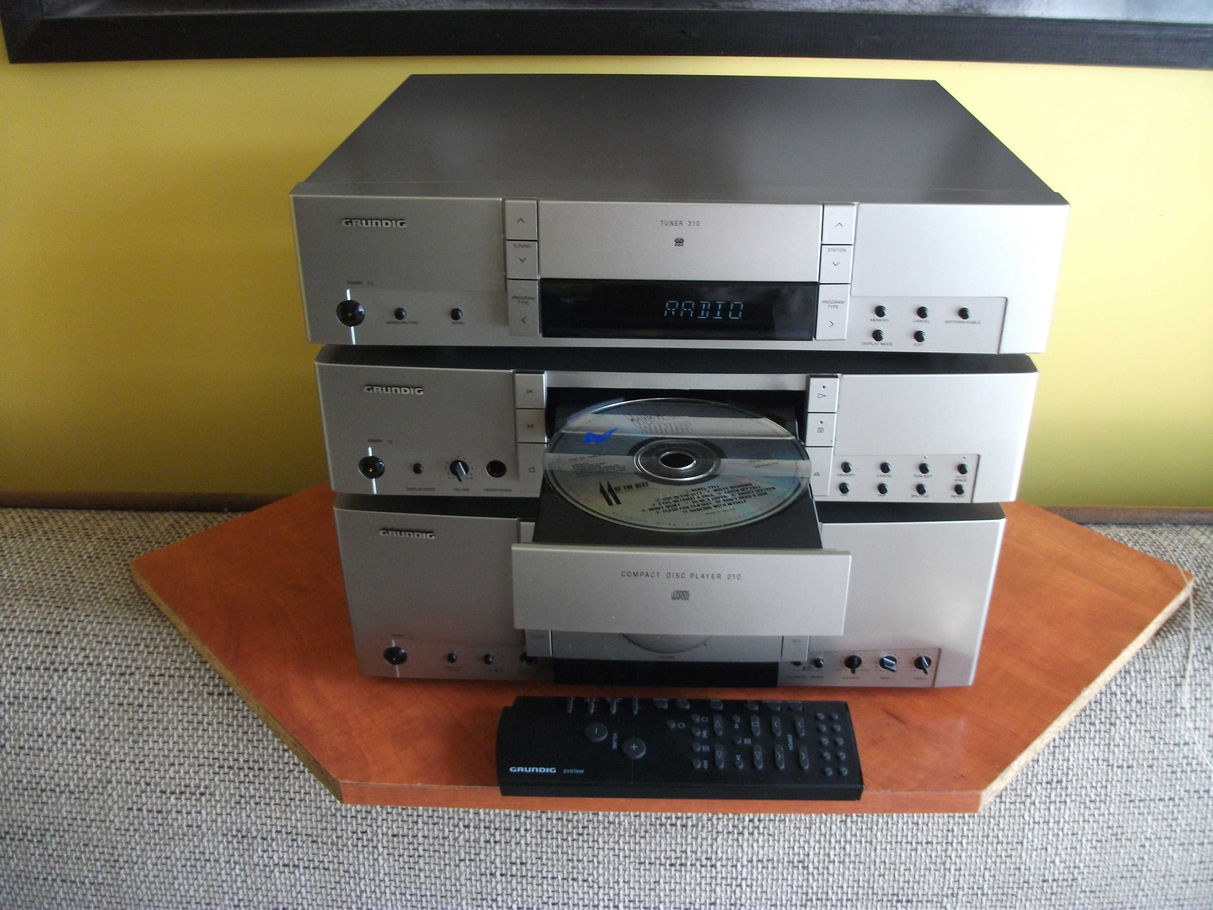 wieża grundig amplifer 310 cd compact 210 tuner 310 rds silver live