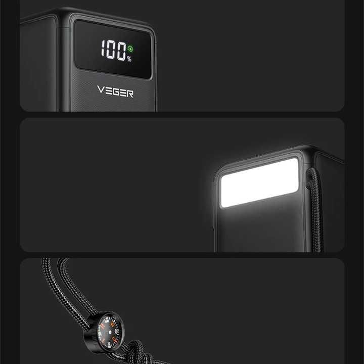 POWERBANK VEGER 50000mAh LCD Quick Charge PD 22,5W mocny pojemny