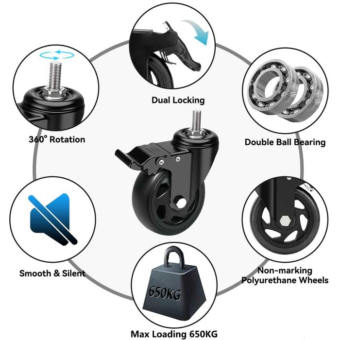 Nowy zestaw kół transportowych / kółka /koła /4 sztuki /RRIUTO !A1251!