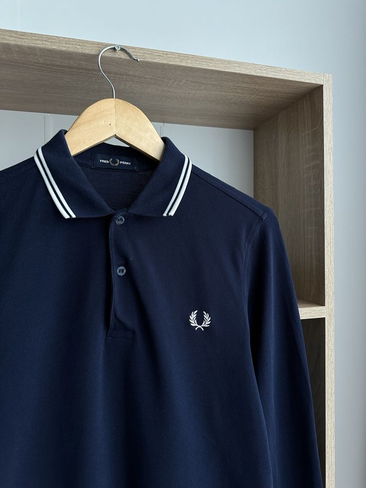 Vintage Fred Perry Big Logo Blue Long Sleeve