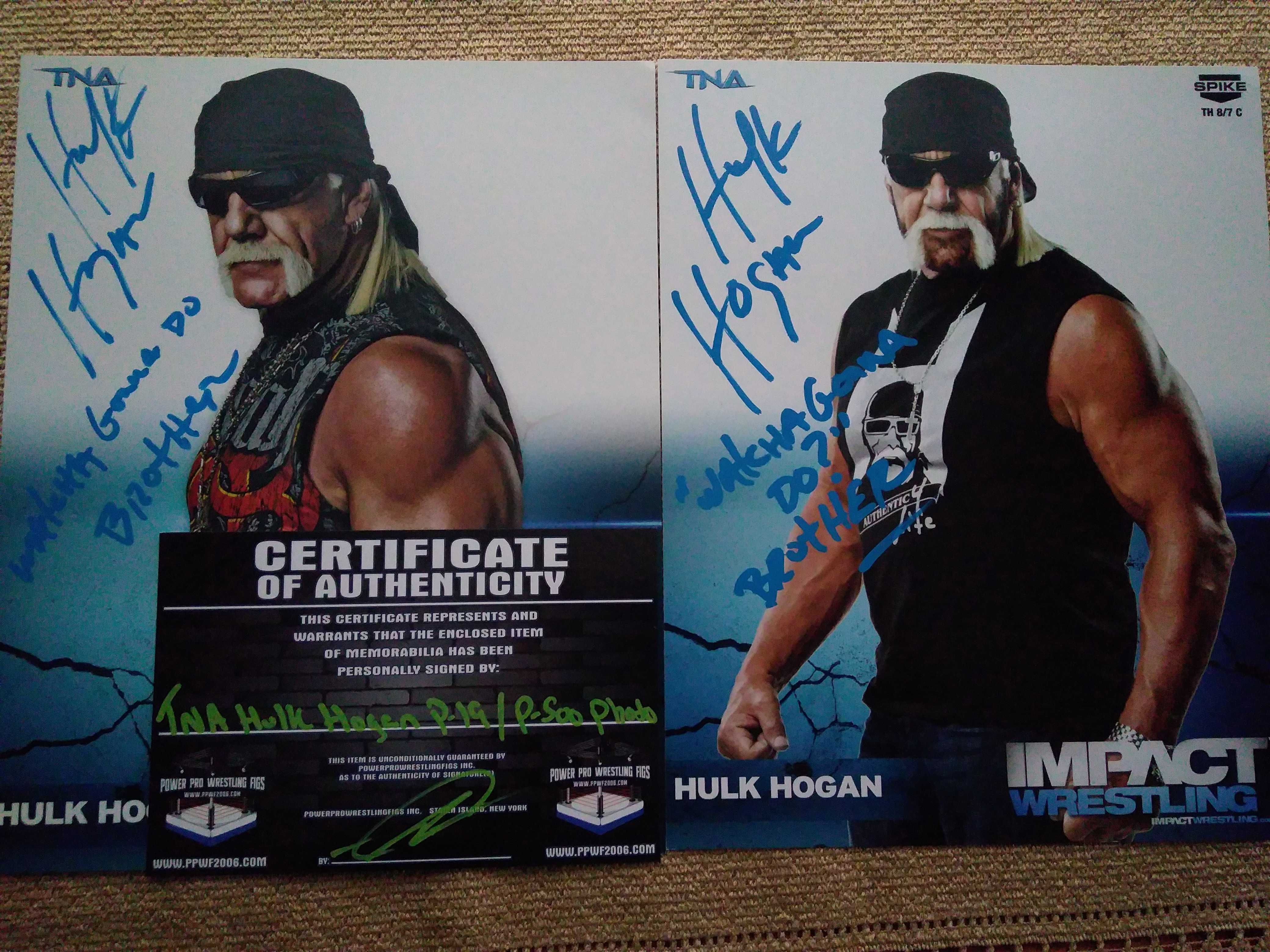 Wwe tna roh wcw Hulk Hogan autograf oryginał wrestling + coa dowód