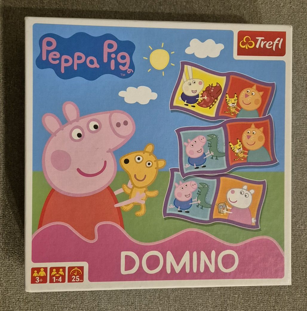 Zestaw e gry dla najmłodszych domino memory Pucio Świnka Peppa Trefl