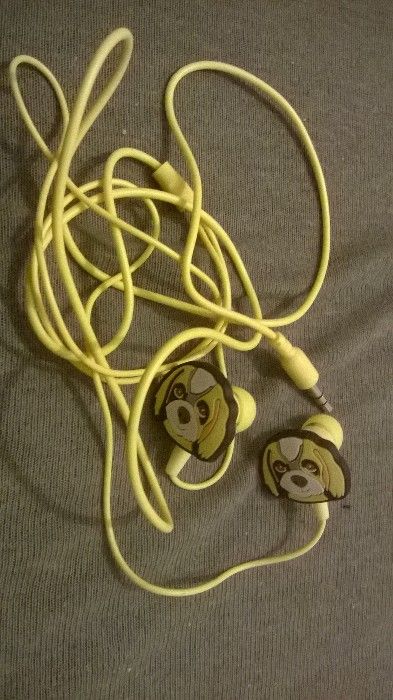 słuchawki żółte pieski