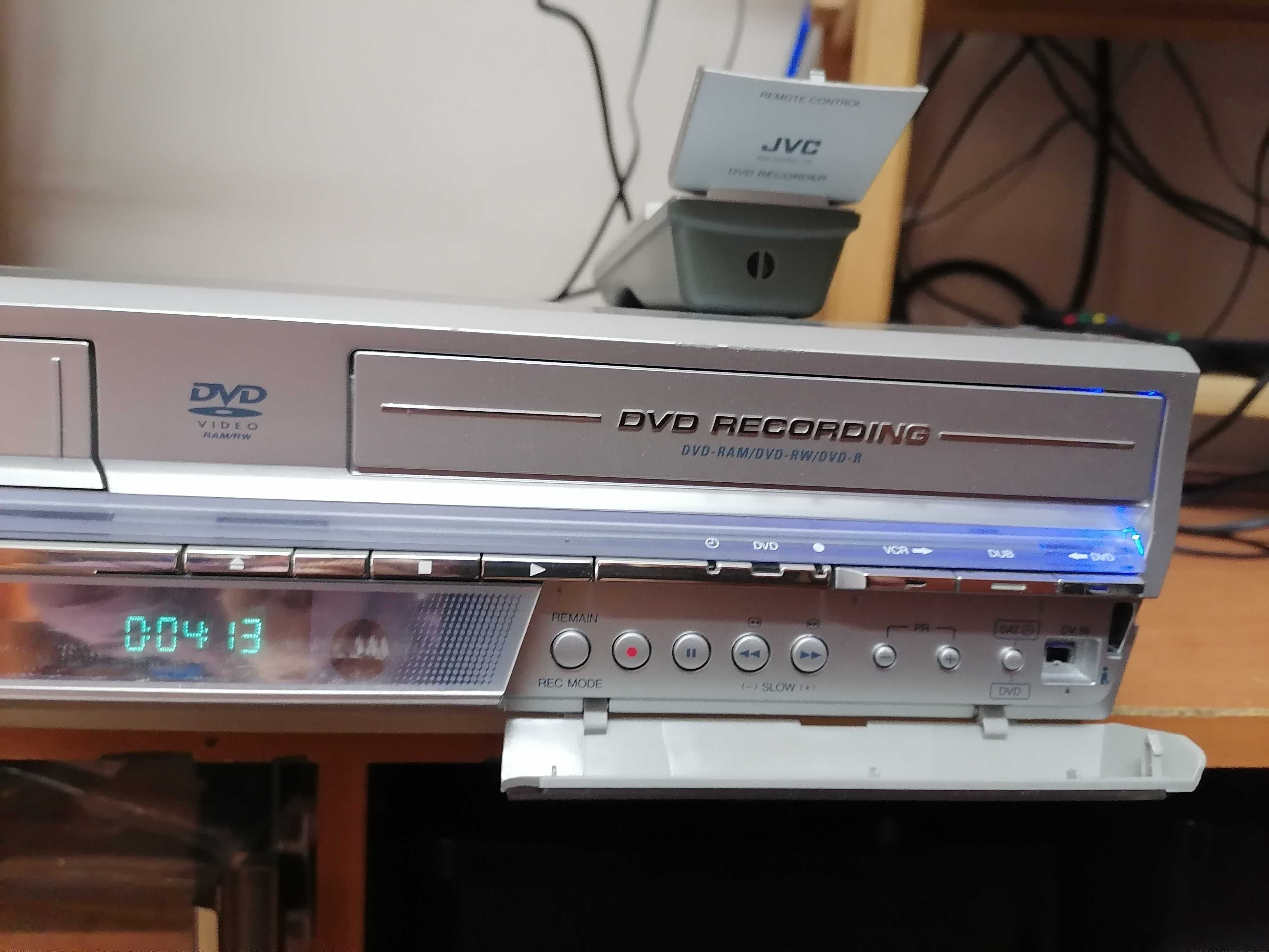 Magnetowid/Nagrywarka VHS JVC-DR-MV1SE hifi stereo pilot  VHS/DVD-RW