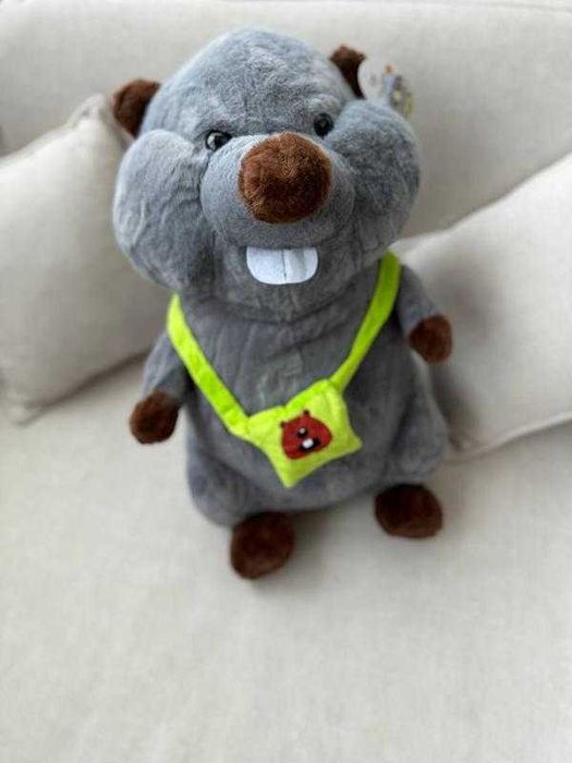 Мягкая Игрушка-подушка бобер с пледом внутри (50 см)