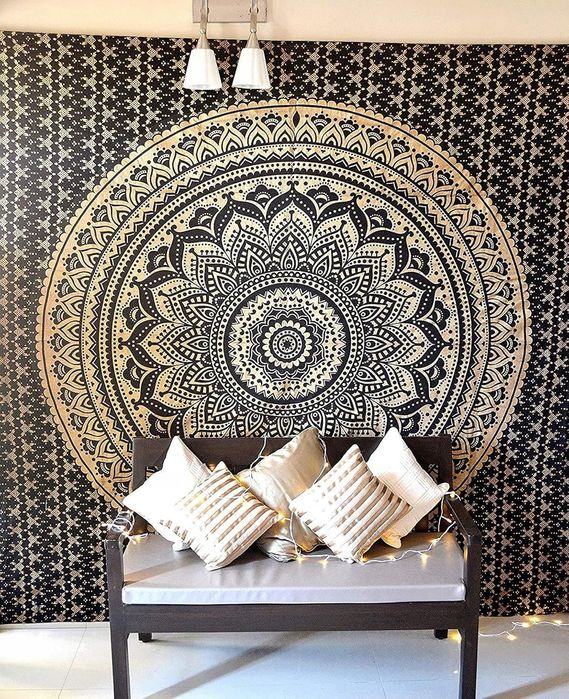 raajsee gobelin boho mandala czarna