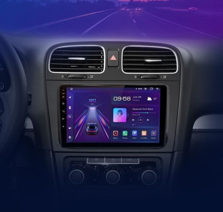 Radio Android CarPlay VW Golf 6 2008–2013