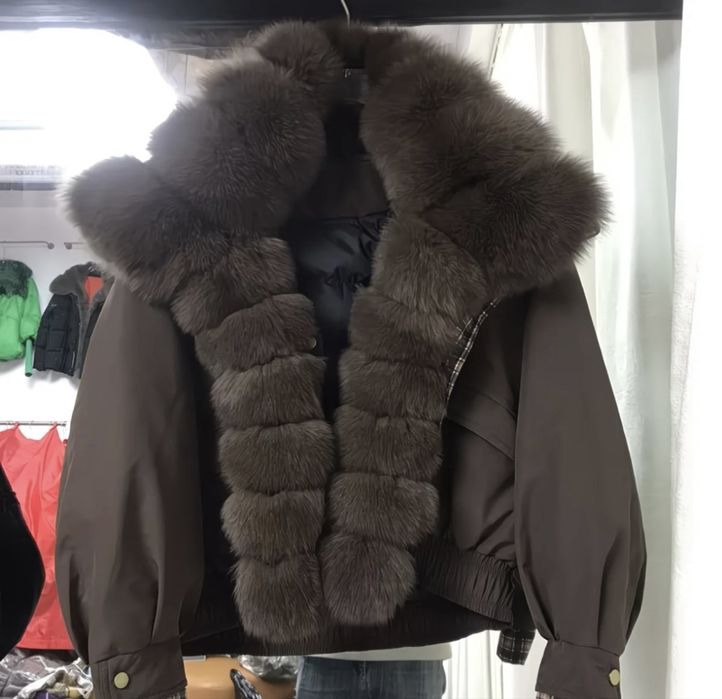 Куртка, пуховик, парка, с воротником з хутра ліси