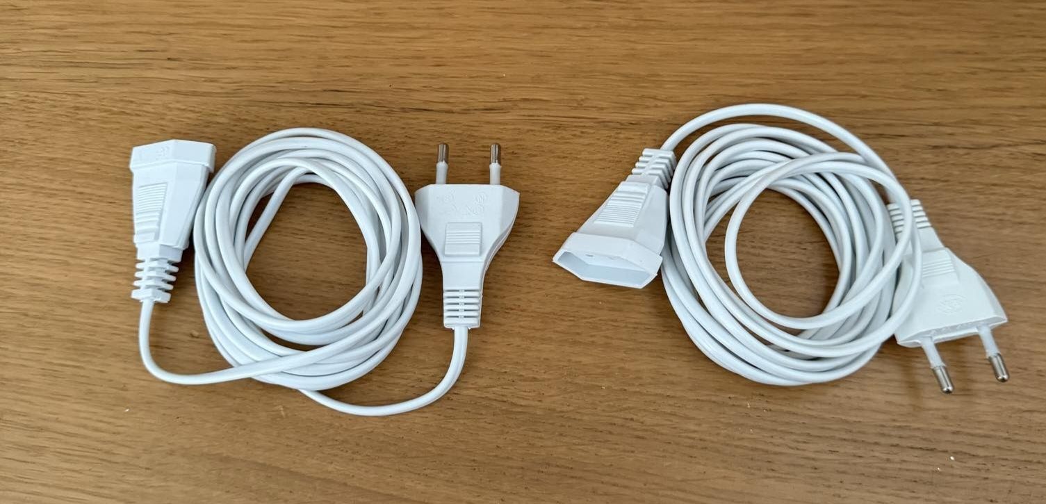 2szt Kabel / Przedłużacz 3m Bialy do lampek choinkowych,  Telefonu, la