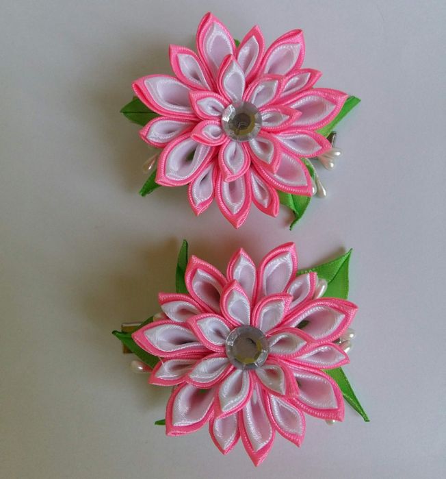 Заколка Украшения ручной работы из атласных лент