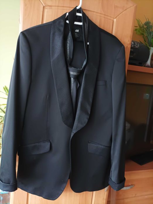 Garnitur na maturę H&M roz.52 czarny z połyskiem