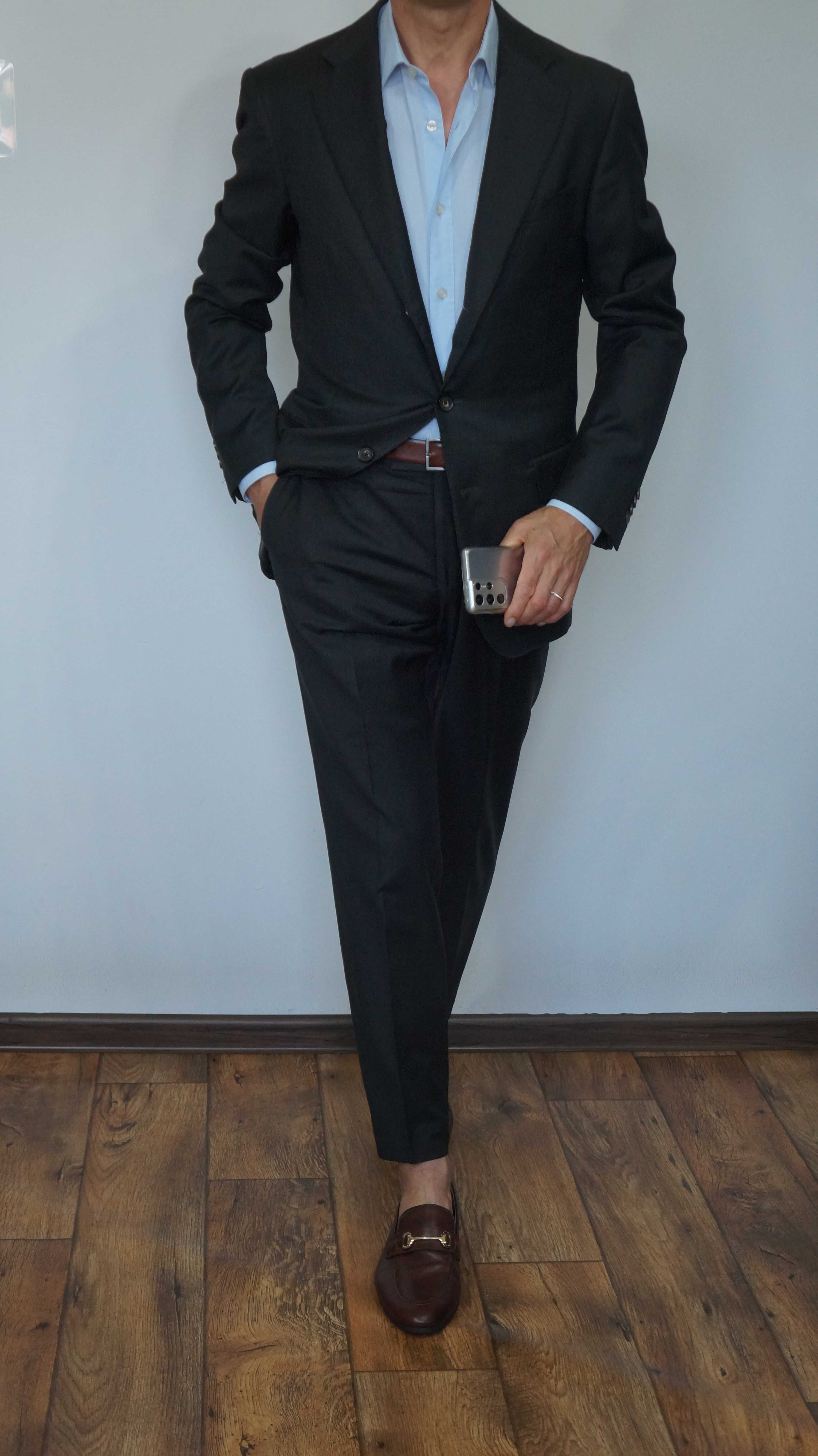 Garnitur Oscar Jacobson Loro Piana Rozmiar 48 Kolor Brąz Głęboki