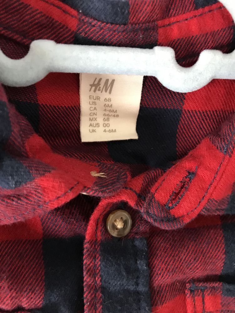 Рубашка в клеточку H&M на 6-9 місяців
