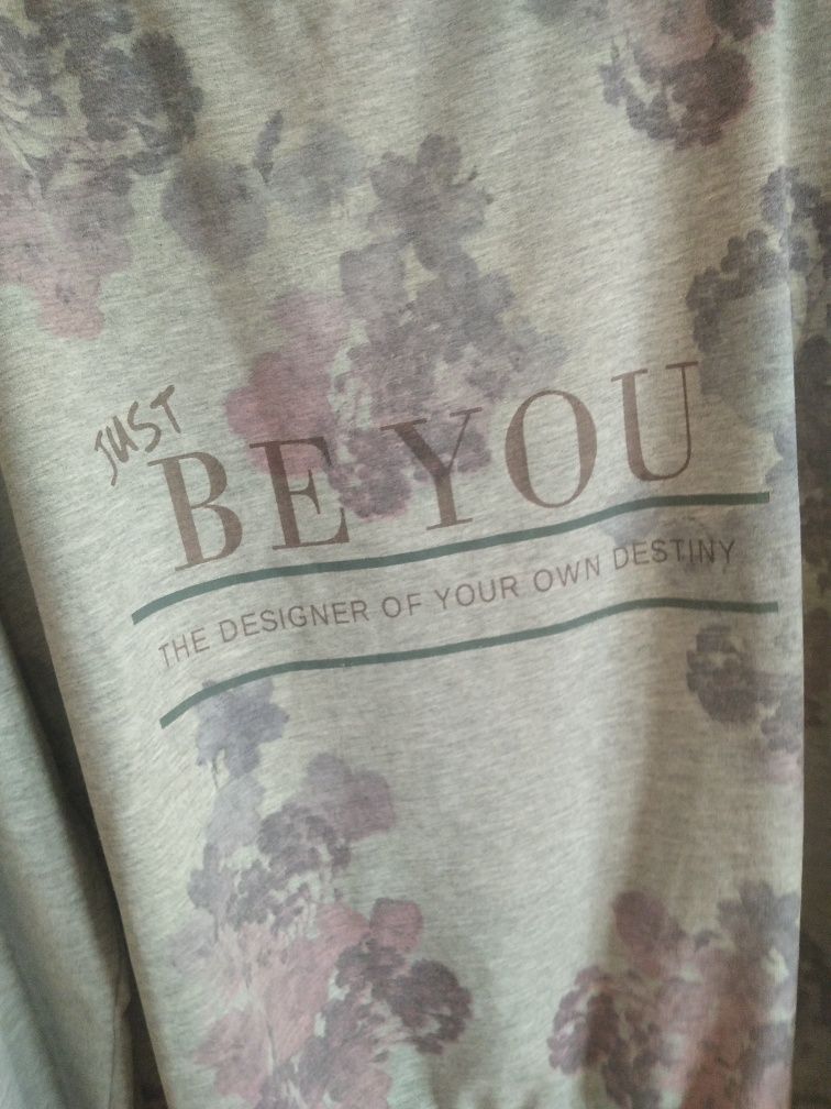 Bluza w kwiaty szara 48 Just be you