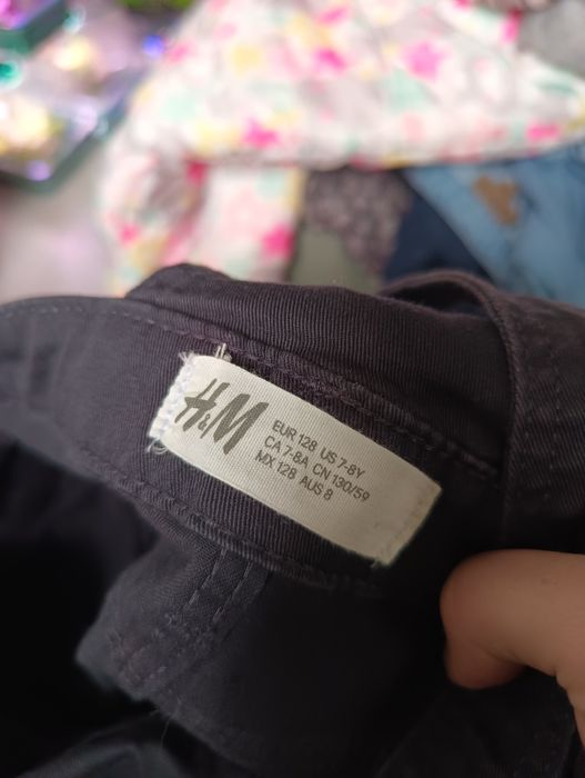 Ogrodniczki dżinsowe, spodnie dżinsy h&m 128