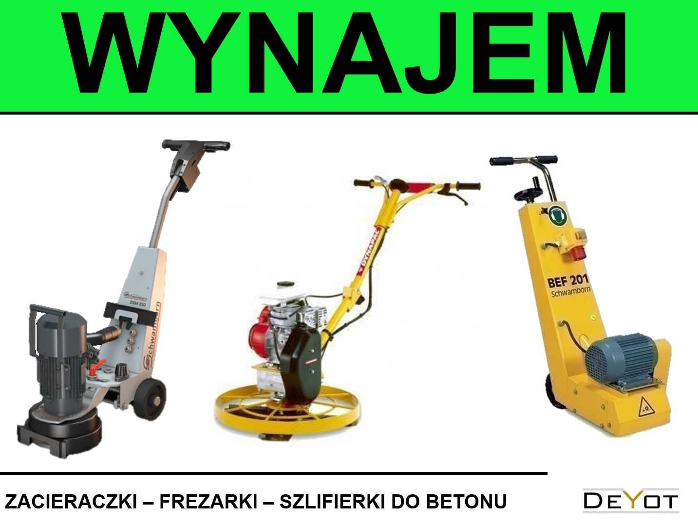 WYNAJEM Frezarka | Szlifierka do betonu | Zacieraczka WYPOŻYCZALNIA