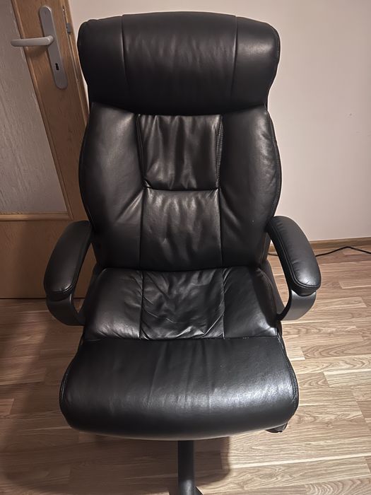 Krzesło biurowe TJELE czarny skóra ekologiczna/czarny