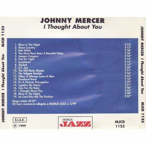 I Thought About You (Johnny Mercer) Jazz CD