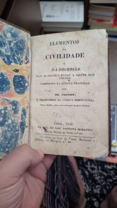 PRÉVOST. (Antoine-François) Elementos da Civilidade, e da Decencia,