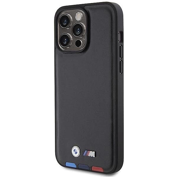 Etui BMW Leather Stamp Tricolor do iPhone 15 Pro Max - czarne