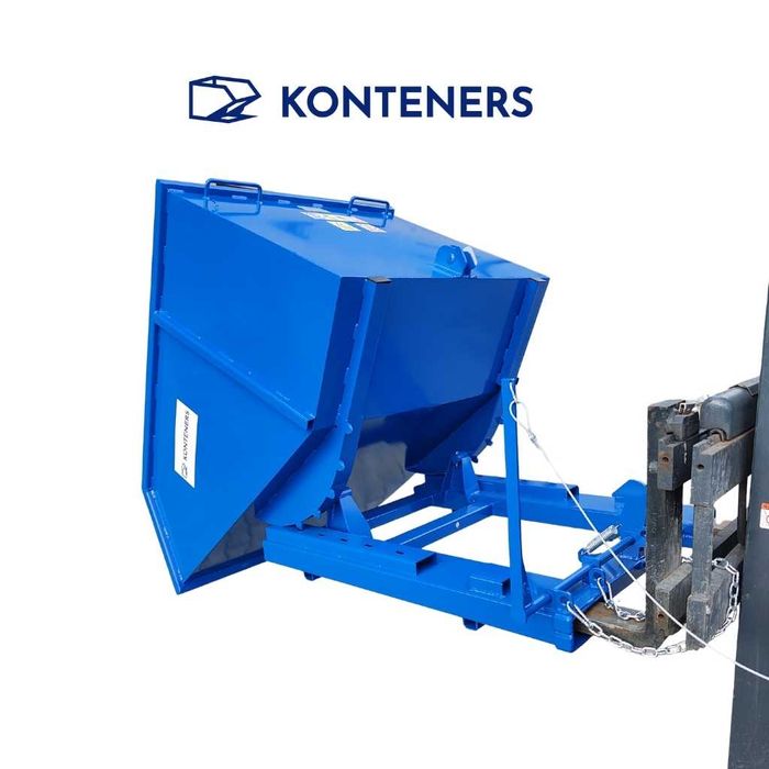Kontener samowyładowczy do wózka widłowego na widły 1m3KOLEBA/KOLIBA