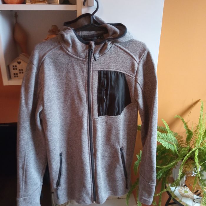 Męska szara bluza rozpinana  z kapturem Crivit 48/50