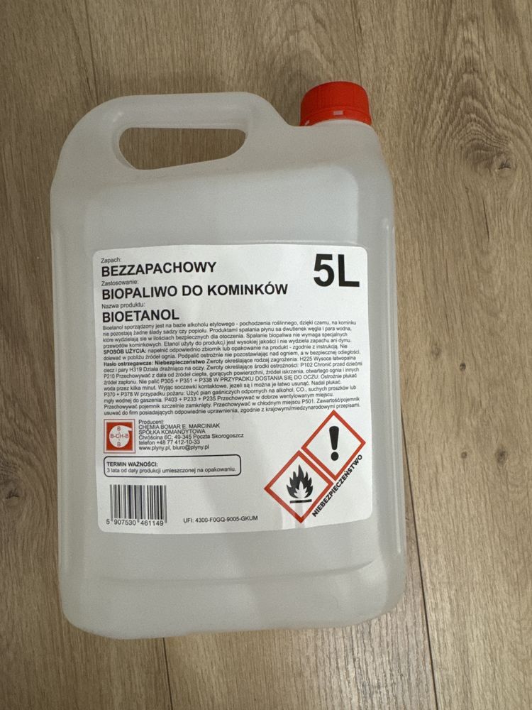 Biopaliwo do kominków etanol 5L