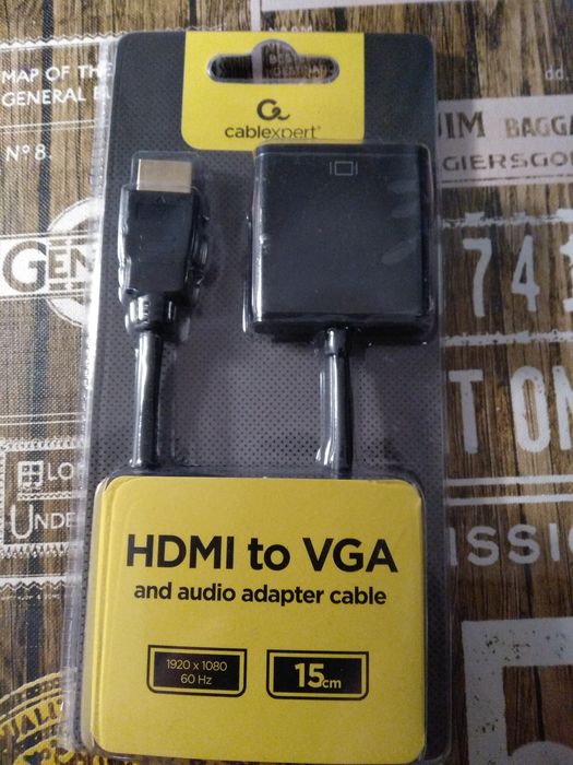 Кабель переходник с HDMI на VGA. Cablexpert A-HDMI-VGA-03у