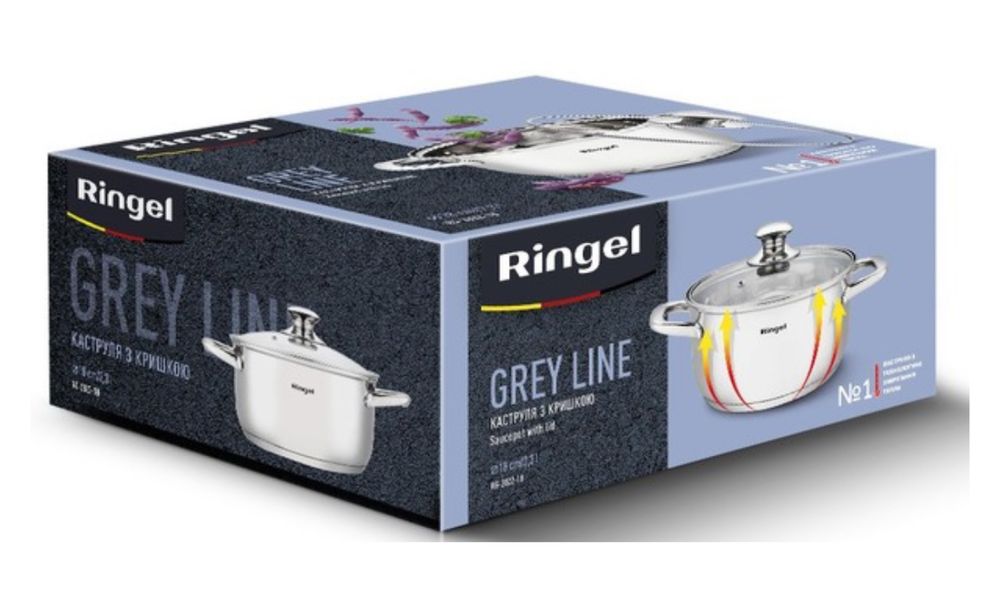 Каструля 2.3 л 18 см Ringel Grey Line сталь Австрія нова Київ