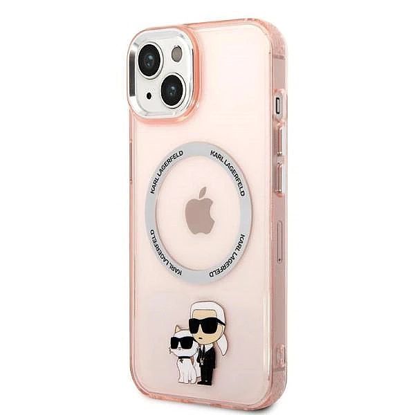Etui Karl Lagerfeld Iconic Karl&Choupette MagSafe na iPhone 14 - różow