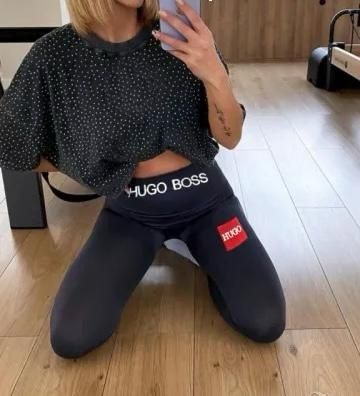 XS czarne sportowe legginsy damskie