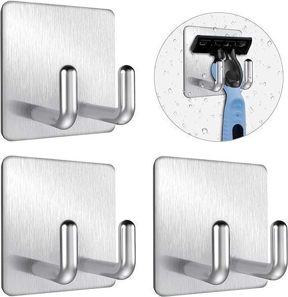 Haczyki Samoprzylepne Ścienne Stal Nierdzewna 3Szt