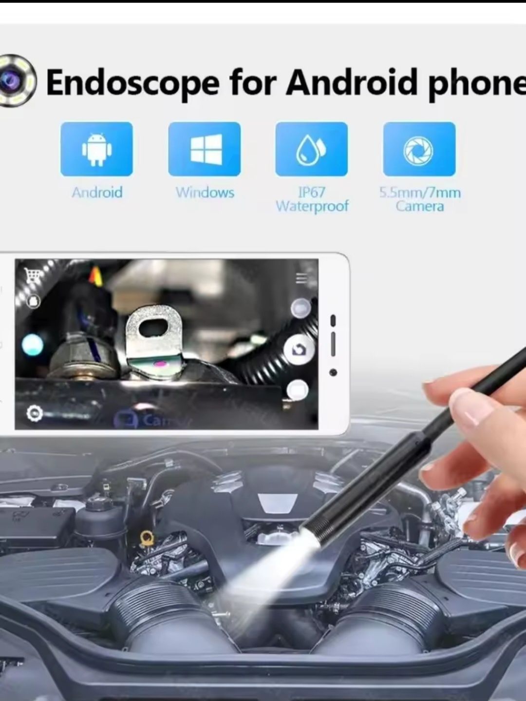 Камера Ендоскоп Android and PC Endoscope гнучка 3.5 метрів 100P