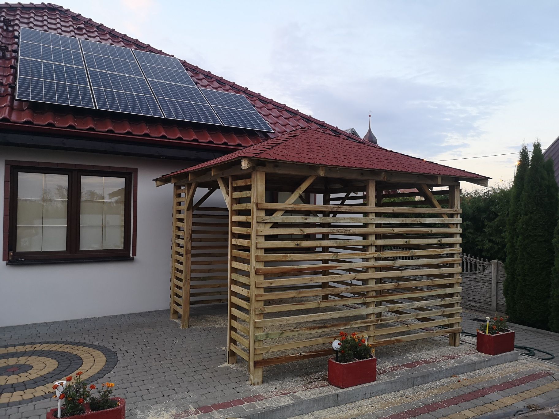 Altana drewniana ogrodowa 300 x 300 cm Słupy 10 x 10 cm.