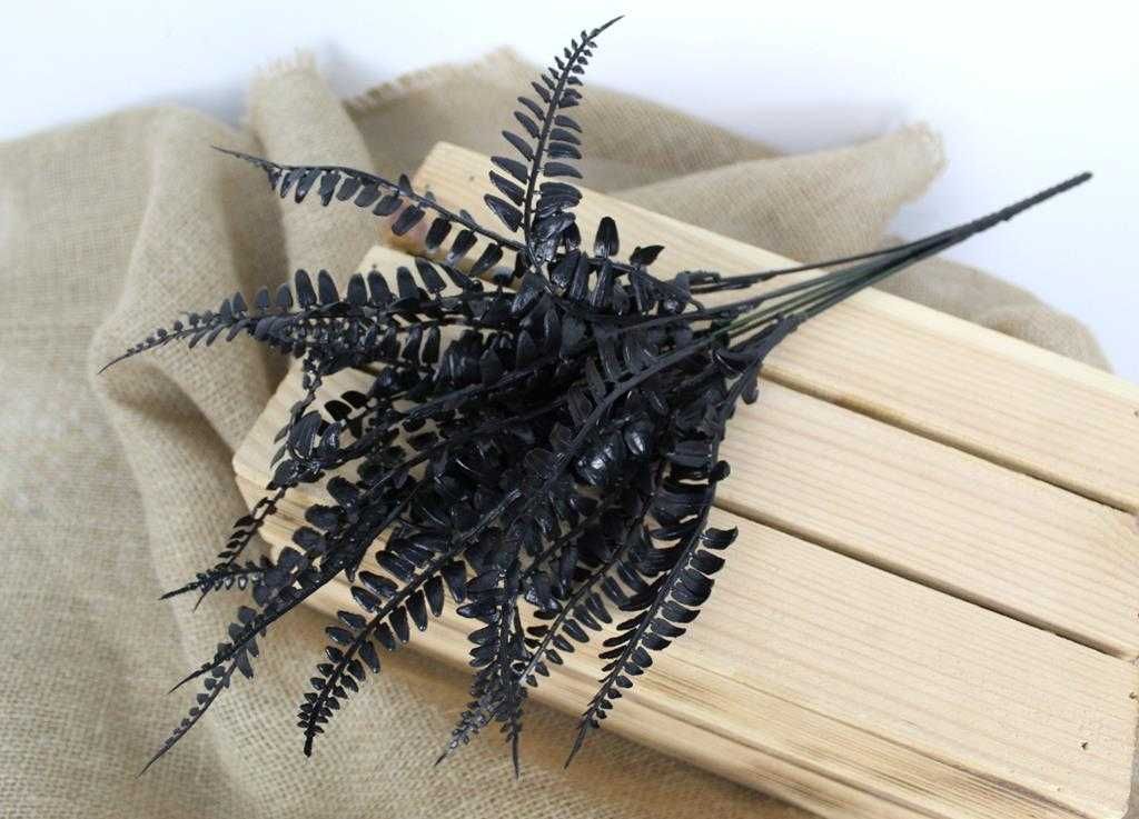 Bukiet liści PAPROCI 40 cm CZARNY