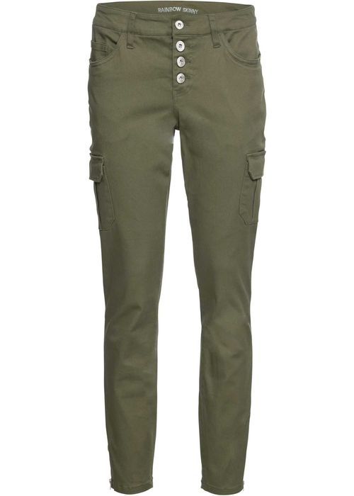 Spodnie zielone na guziki stretch Bawełna Rozmiar 46