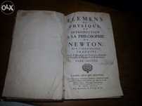 Livro raro ano 1747 - elemens de physique newton - autografado