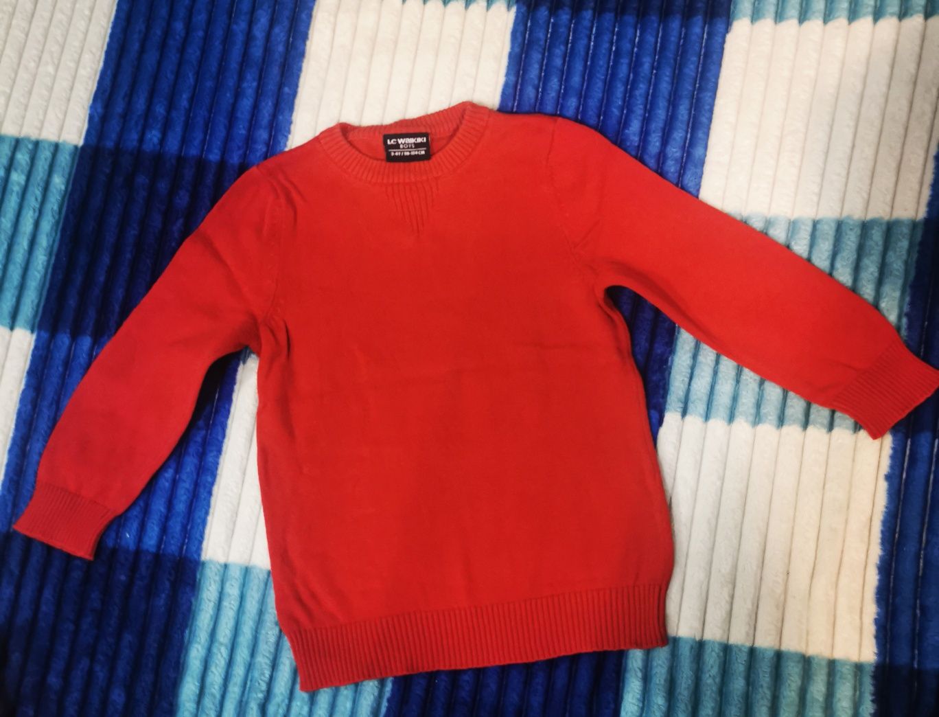 Джемпер светр  кофта червона в'язана тепла на хлопчика 98-104 3-4 рочк