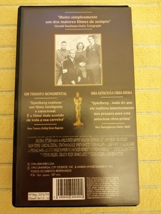 A Lista de Schindler - VHS