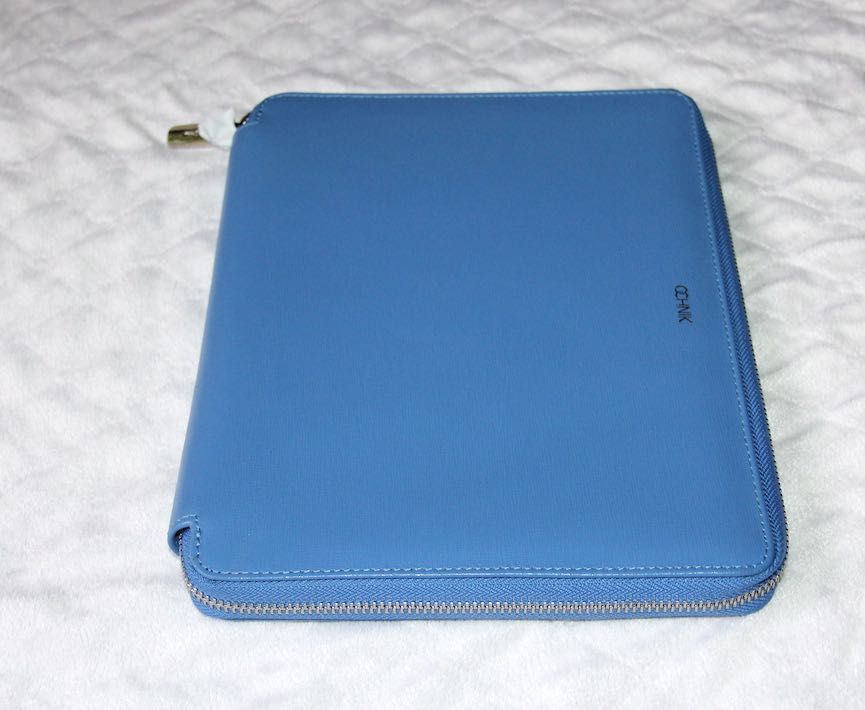 OCHNIK niebieska torebka etui kopertówka skóra laptop pokrowiec