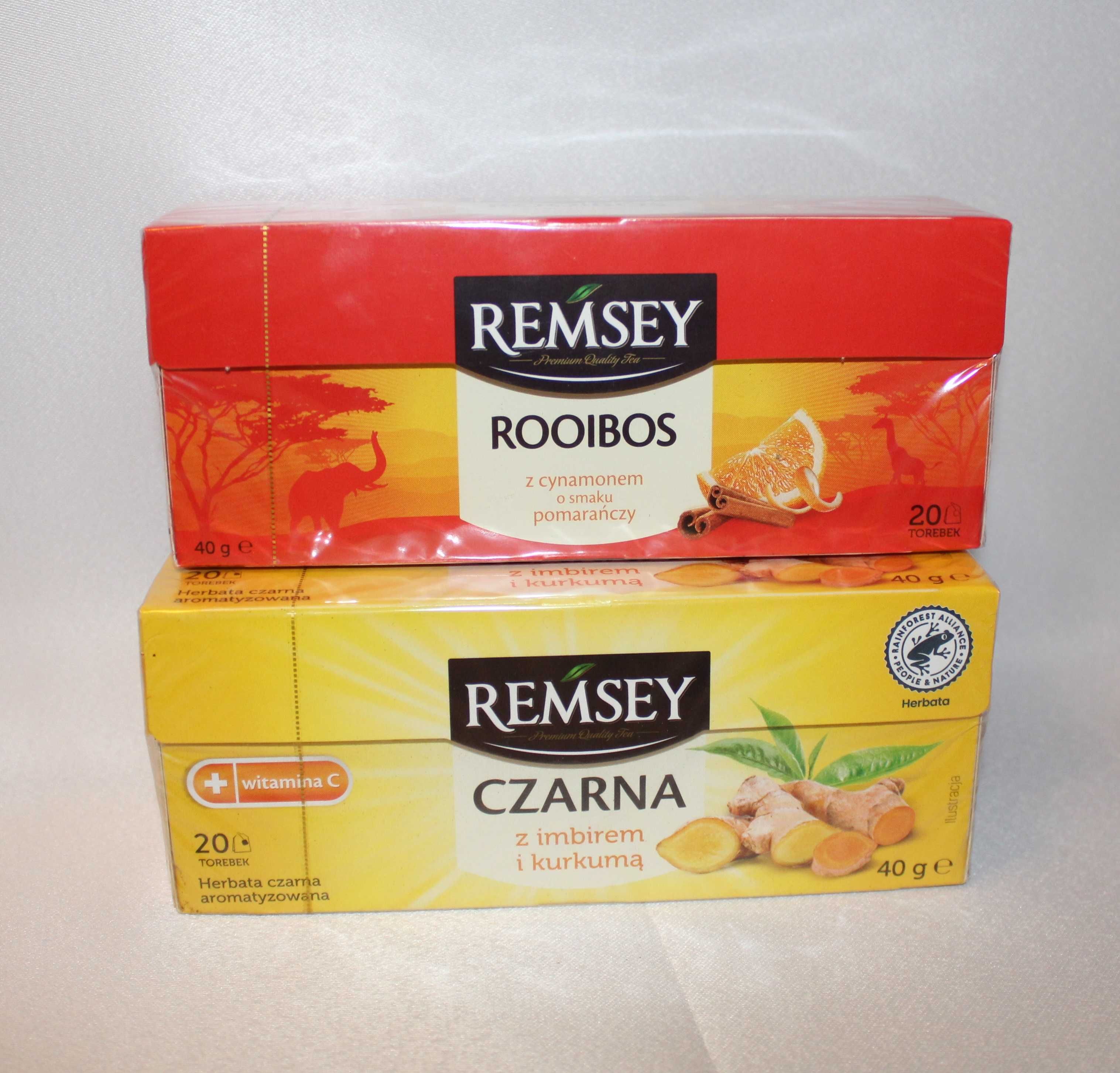 Herbata Remsey rooibos pomarańcza cynamon i imbir kurkuma po 6zł DUŻO