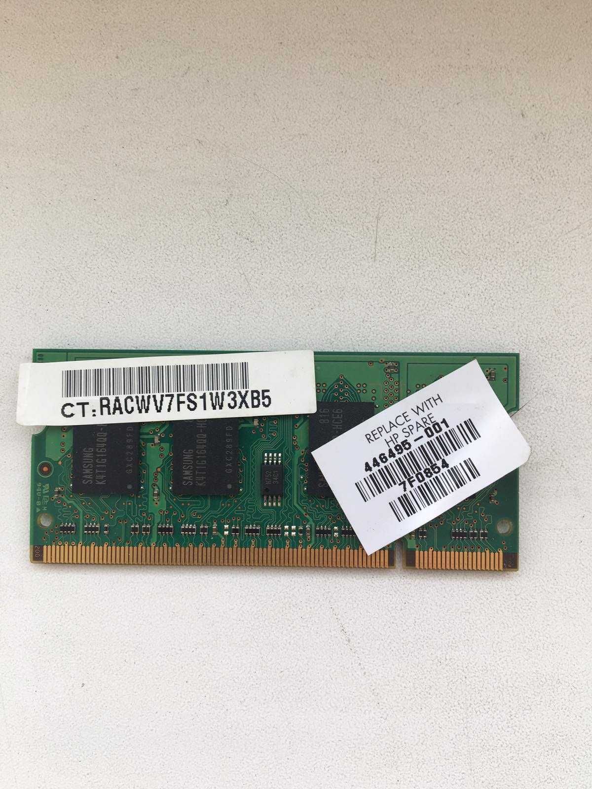 Оперативная память для ноутбука
Samsung 1GB 2Rx16 PC2-53000S-555-12-A3