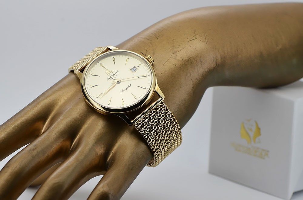 Złoty zegarek Atlantic 14k 585 z bransoletą męski mw003y&mbw014y Wawa