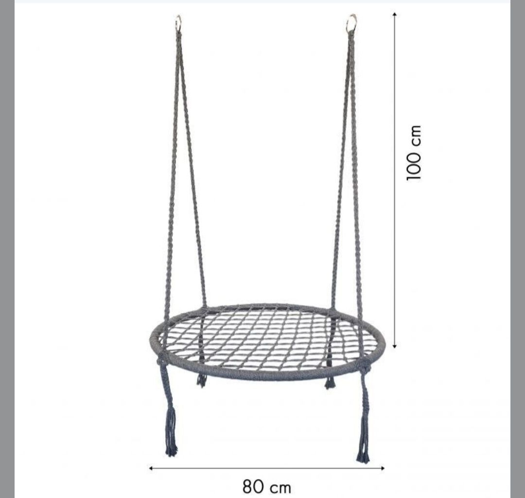 Huśtawka bocianie gniazdo 80cm szara