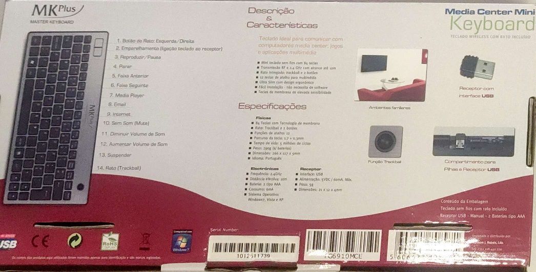 Media center mini keyboarde