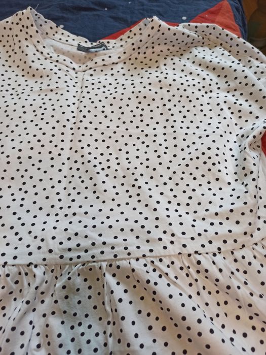 Bluzka biała w kropeczki